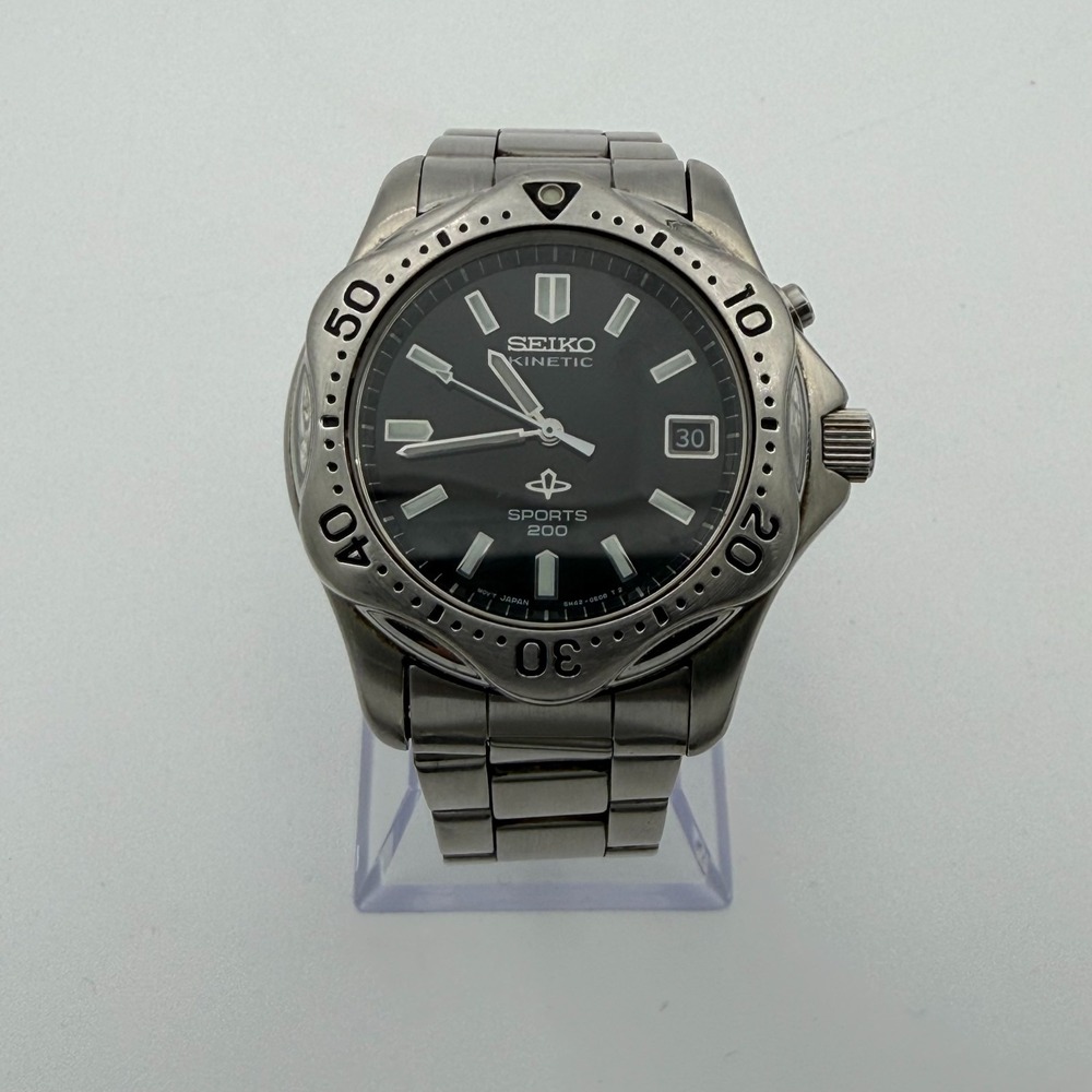 Seiko Watch SKH191 Kinetic Sports 200 Black Dial